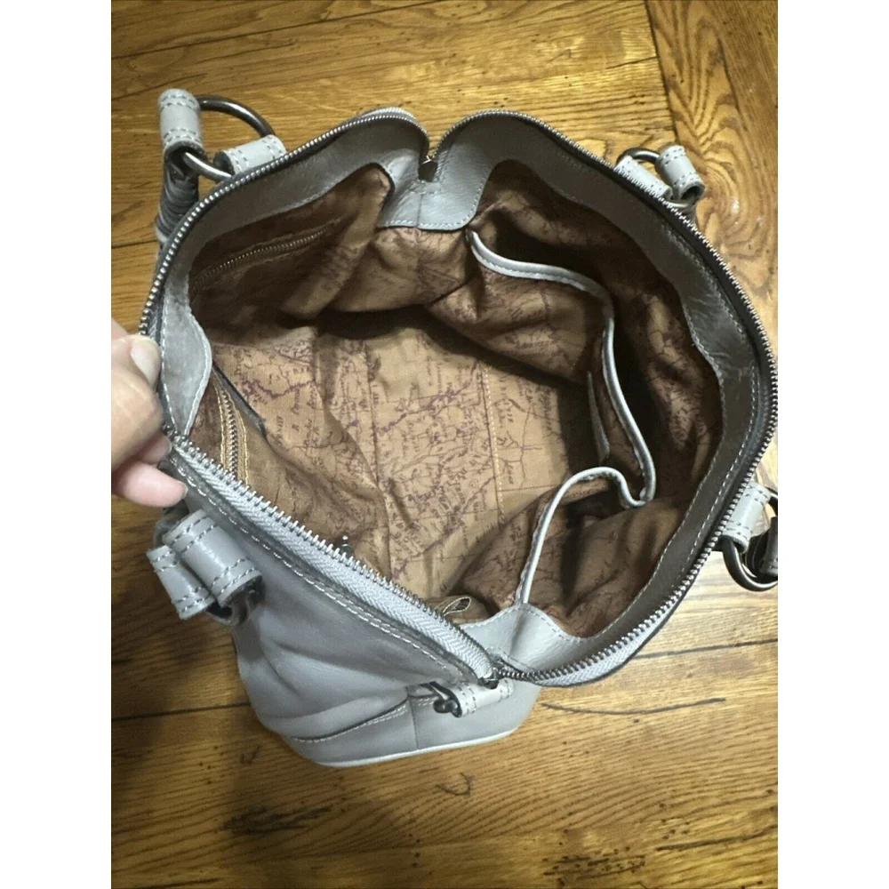Patricia Nash - Discovery Washed Woven Leather Augusta Satchel Handbag - Stone